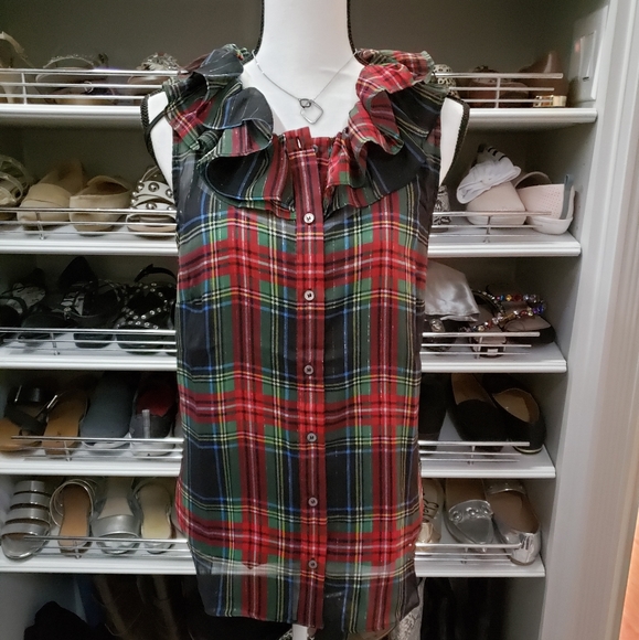 J. Crew Tops - J. CREW Stewart Tartan top with Camisole